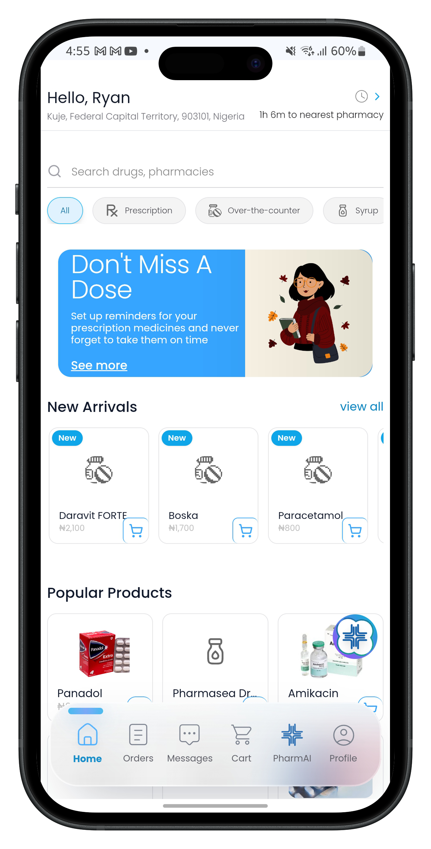 Pharmasea App Interface